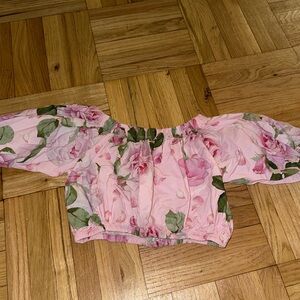 MonnaLisa Pink Floral Kids Top